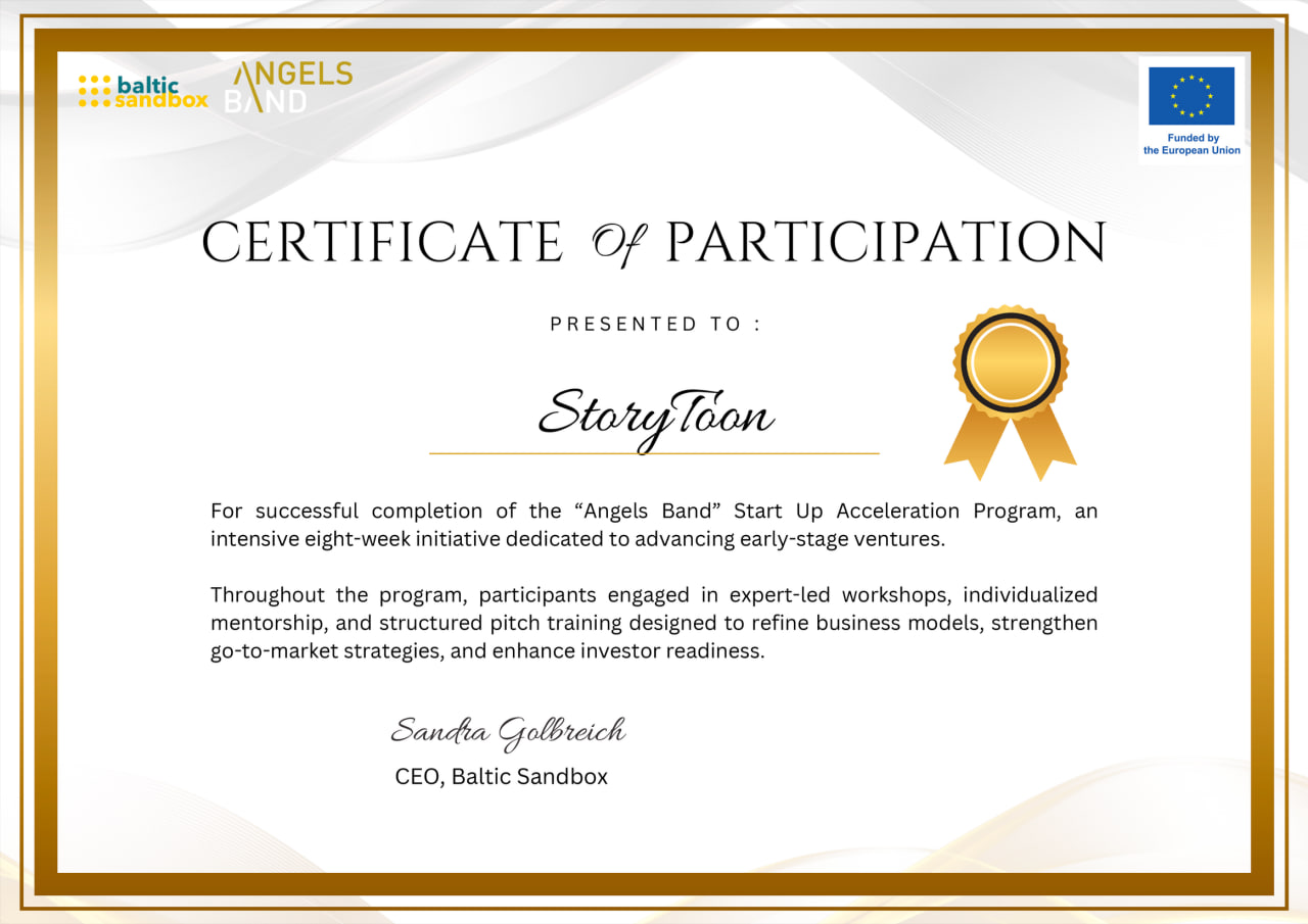 StoryToon Graduates from Baltic Sandbox + Angels Band Accelerator