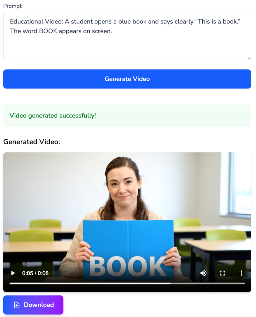 EDU video prompt